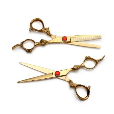 China Embroidery 2022 professional stainless steel beauty scissors new multi-function gold haircut scissors for sale