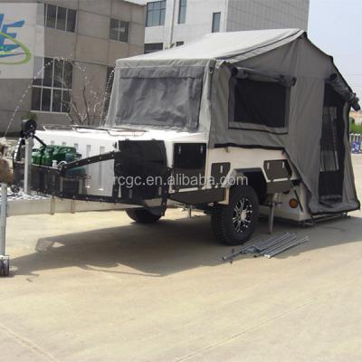 China Folding Travel Trailer Fiberglass Rear Trailer Camping Trailer Travel Trailer Manufacturer LH-CPT-04F for sale