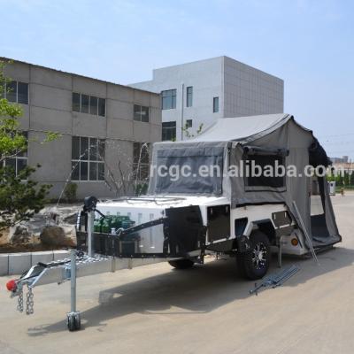 China Folding Travel Trailer Fiberglass Rear Trailer Camping Trailer LH-CPT-04F for sale