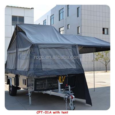 China Travel trailer off road hot dipped galvanized camper trailers with carancn tent for sale