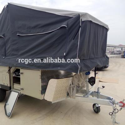 China Travel trailer galvanized camper trailers with carancn tent for sale