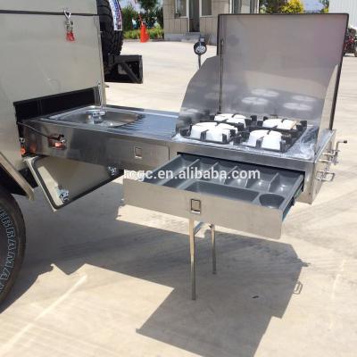 China Outdoor Moving Travel Trailer Trailer Caravan Stove for sale