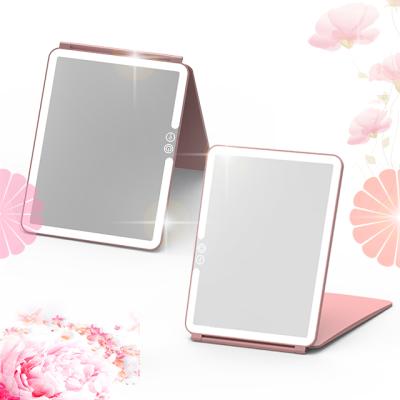 China 36 Pcs Led Lights Makeup Mirror Desktop Popular Plastic Professional Standing Portable Makeup Mirror for sale