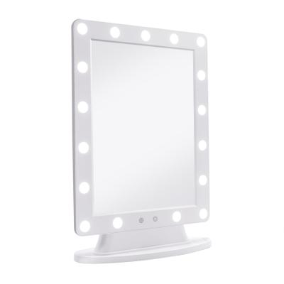 China Adjustable Shine LED Lighted Hollywood Vanity Dressing Makeup Salon Dressing Table Mirror with Bulb Lights for sale