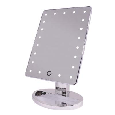 China Single Side Hand Mirror Standing Mirror Table Top Lighted Make Up Mirror With Led Light for sale