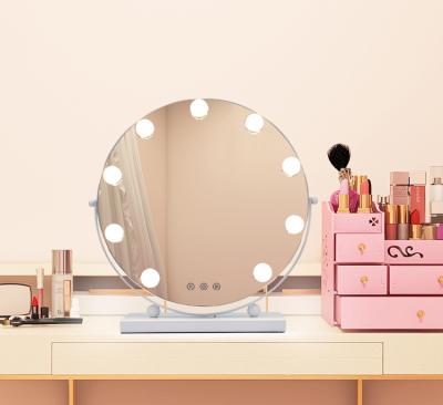 China Cheap hollywood lighted led makeup mirror with 6 bulbs 3 color lights home use hollywood mirror for sale