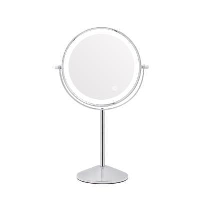 China Dimmable Lights Touch Sensor Nordic Style LED Makeup Mirror Metal Smart Lighted Mirror With Lights for sale