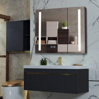 China Led Mirror Cabinet Fog Light Wall Reflects Lighted LED Mirror Vanity Bathroom Mirror Cabinets for sale