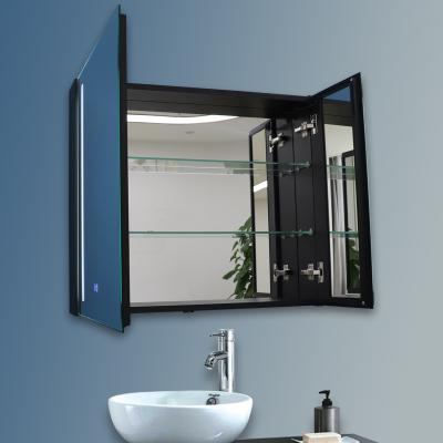 China Led Mirror Cabinet Wall Mounted Defogger Wall Mirrors Lighted Mirror Furniture Vanity Bathroom Mirror Cabinets for sale