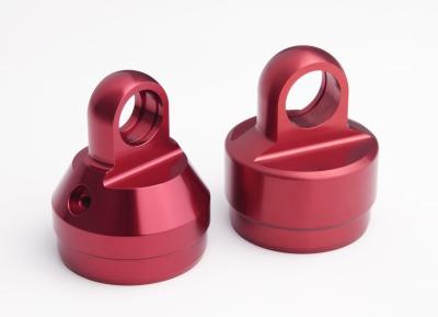 China High Precision Aluminum Machined Parts Shock Absorber Parts With Red Anodized for sale