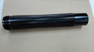 China Precision CNC Turned Parts / Threaded Aluminum Tube With Black Hard Anodize for sale