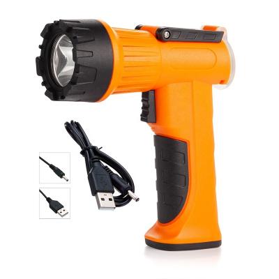 China 150 Degree Adjustable Handheld Rechargeable Spotlight Flashlight Stand LED Portable Search Light for Home Security Camping Outdoor Recreation for sale