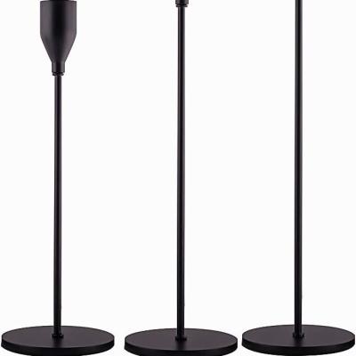 China Antique Style Matte Black Candle Holders Set of 3 for Candle Holders Wholesale for sale