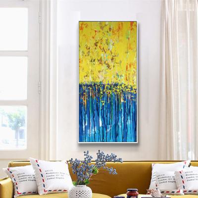 China Realistic Abstract Flower Painting Wall Art Pictures With Black Wood Frame For Living Room for sale