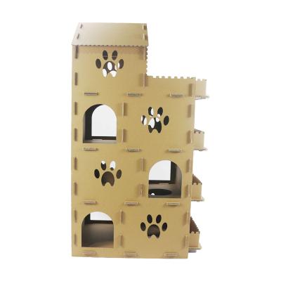 China Manufacturer Direct Support Customization Cat House For Pet Cat Indoor Play Breathable Corrugated Cardboard Cat House for sale