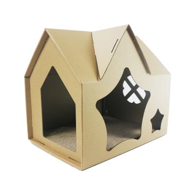 China Factory Direct Selling Cat House Cardboard High Quality Breathable Indoor Cat House for sale