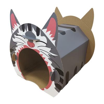 China Corrugated Cute Viable Cat House from Gray Cat Style Cat Play House for sale