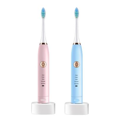 China ABS Teeth Whitening Adult USB Charger Fashion Electric Toothbrush Brush 6 Replacement Toothbrush Heads Set for sale