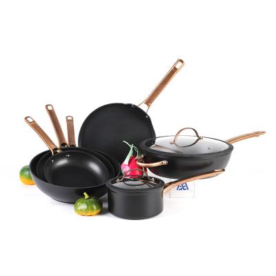 China Sustainable Cookware Hot Sale Aluminum Casserole Household Non-Stick Frying Pan Set for sale