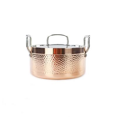 China Sustainable Design Axa New Design Luxury Hot Soup and Tri Ply Pots Induction Stock Bottom Copper Cooking Non Stick Cookware Set for sale