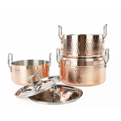 China Axa induction cookware high quality sustainable pot set soup pot copper cooking be careful non stick pot for sale