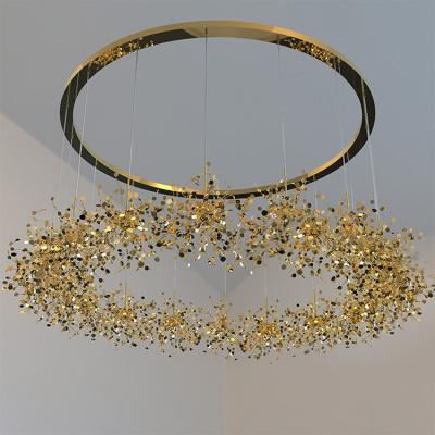 China Modern Stainless Steel Chandelier Post Gold Pendant Lamp Nordic Decorative Light For Shop Led Chandelier Kitchen for sale