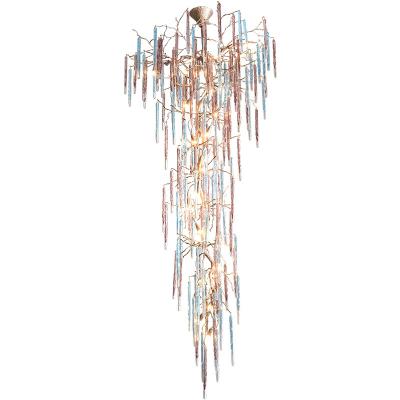 China Hotel Grand Staircase Pendant Lamp Colors Chandelier Ceiling Lamp For Custom Villa Chandelier For Hotel Lobby for sale