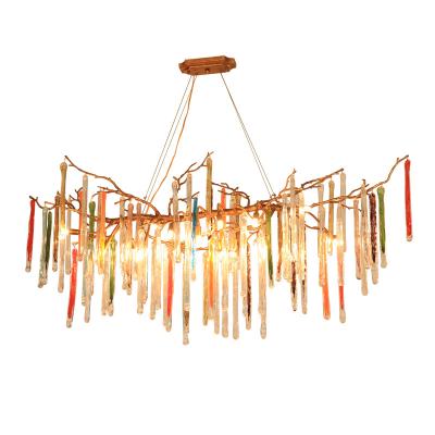 China Luxury Light Luxury All Living Room Copper Lamp Branches Lamp Nordic Creative Luxury Villa Bedroom Simple Dining Crystal Chandelier for sale