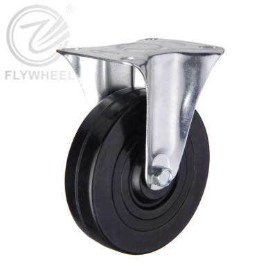 China Rigid 11 Rigid Hard Rubber Caster Wheels Standard Industrial Fixed Caster Wheel 100mm 125mm 160mm 200mm for sale