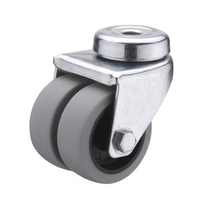 China PIVOT factory price 3 inch pressed double bolt hole steel galvanized ballrace swivel caster wheels for shelves for sale