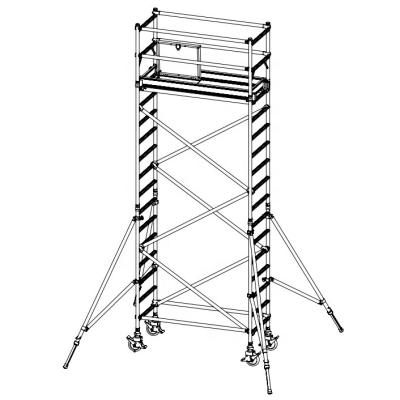 China Single Width Traditional Work Surface 4m Outdoor Mobile Scaffolding Tower for sale