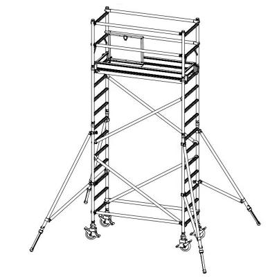 China Traditional 12m Max Height Single Safe 3m Width Movable Aluminum Scaffolding Tower for sale