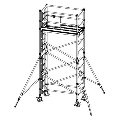 China Traditional Durable 3m Aluminum Mobile Scaffolding Tower SWL225KG For Plasterers for sale