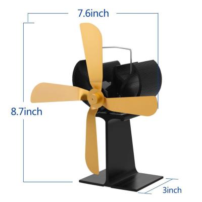 China Classic 4 Blades Heat Efficient Heat Distribution Powered Ecofan Wood Stove Fan Log Burner Quiet Black Home Chimney Fan for sale