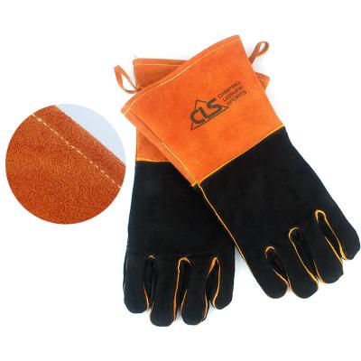 China Outdoor Series 2022 Heat Insulation Forging Welding Gloves Oven Gloves Mitts Baking Outdoor Leather BBQ Heat Resistant Gloves For Grill for sale