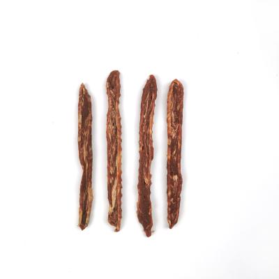 China Best Sustainable Dry Cut Steak Marbled Beef Jerky Strips Pet Food Dog Treats for sale