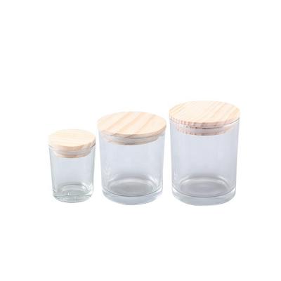 China Home Decor Frosted Matte White Candle Glass Jars With Lids Tealight Candle Holders Wooden Wedding For Home Decor for sale