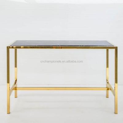 China Bar Table Gold Cocktail Bar Table , Stainless Steel Gold Marble Top Bar Table for sale