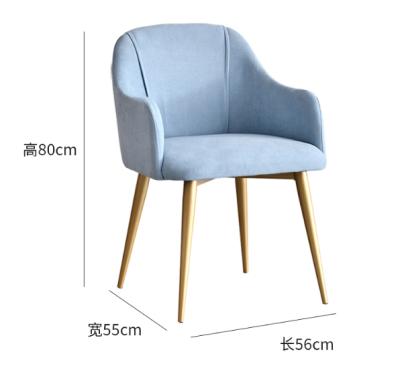 China Upholstered Hotel Chair Dining Armchair Sky Blue Velvet Dining Chair for sale