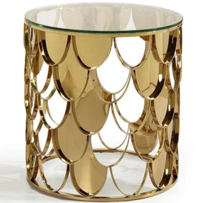 China Contemporary Italian Round Tempered Glass Living Room Revolving End Table for sale