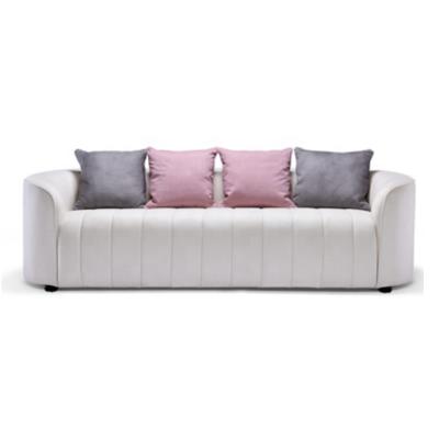 China Contemporary Luxury White Leather Sofa Furniture Three Seater Sofa For Living Room Hotel for sale