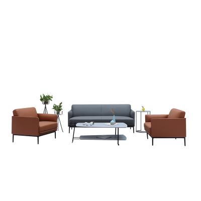 China Office System Spacial Sectional Sofa PU Leather Hideaway Reception Area Sofa Set for sale