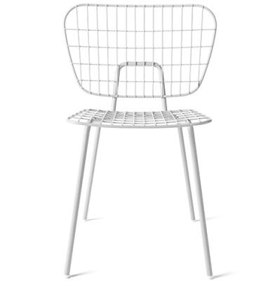 China Simplicity Commercial Furniture Metal Wire Dining Chair in White for sale