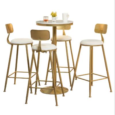 China Modern Metal Feet Velvet Frame Seat Pad High Bar Stool Set , Counter Height Bar Stool for sale