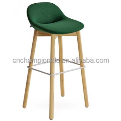 China modern modern low apperance wooden legs backrest fabric bar chair, high bar chair for sale