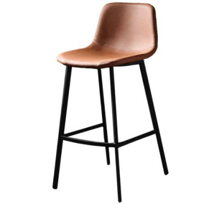 China Modern Bar Chair Furniture Black Powder Coated Legs Leather Bar Chair for sale