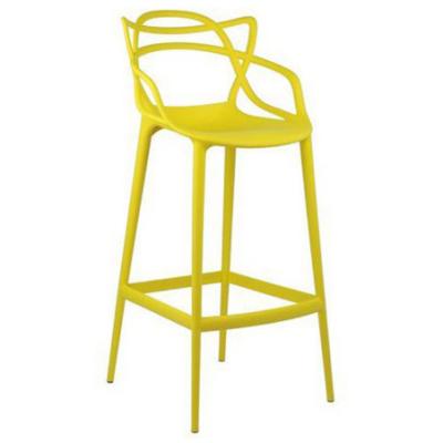 China Modern Plastic Bar Furniture Plastic Leisure Bar Chair PP Yellow Bar Stool for sale