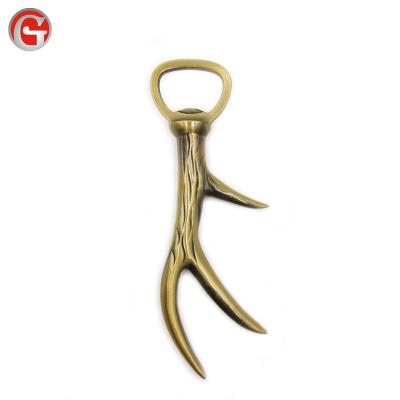 China Europe Customized Antler Shape Personalized Bottle Opener for sale