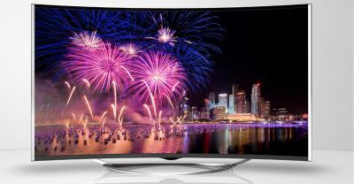 China Backlight Gebogen het Schermtv, de 4K Gebogen UHD-Hoge Definitie van TV een Rangcomité Te koop