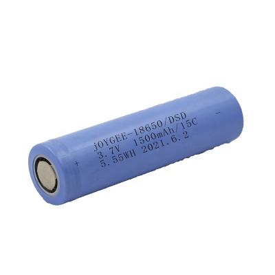 China Toys 15C 18650 3.7V 1500mAh high capacity rechargeable lithium battery for sale